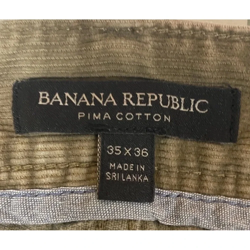 Banana Republic Corduroy Pants Mens 35x36 Brown Pima Cotton Straight Leg Casual